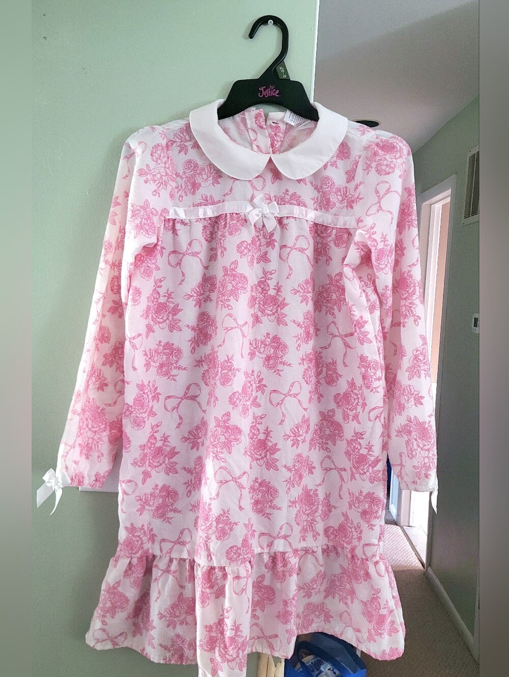 Gymboree Girls Pink Floral / LoveShackFancy-type Print Nightgown Size L (10-12)